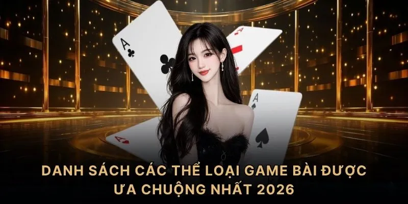 Danh sách các thể loại game bài được ưa chuộng nhất 2026